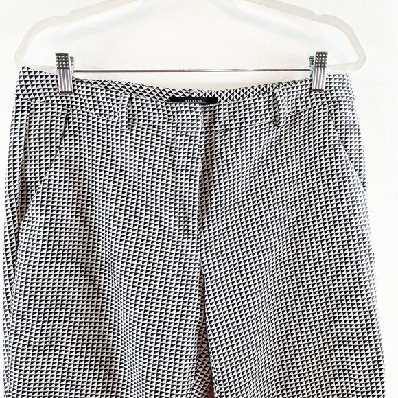 Weekend Max Mara High Rise Houndstooth Trouser Pants Gray 14 - Picture 3 of 7